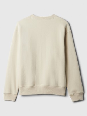 Gap Kadın Kırık Beyaz  Logo Bisiklet Yaka Fleece Sweatshirt