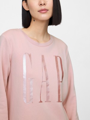 Gap Kadın Pembe  Logo Relaxed Fleece Sweatshirt