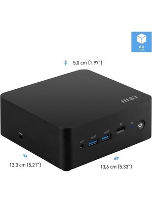 Msı Cubı Nuc 1M-003EU Core 3 100U-64GB Ddr5 RAM-512GB NVME-W11 Pro Mını Pc