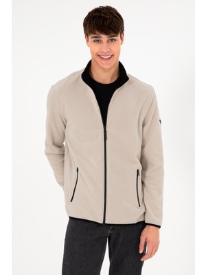 U.S. Polo Assn. Erkek Taş Renk Kolsuz Polar Hırka 50298066-VR049 Günlük Kullanım İçin Regular Fit