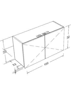 Trio Modül Pamir 100 Cm Mdf Çok Amaçlı Mutfak Üst Dolabı