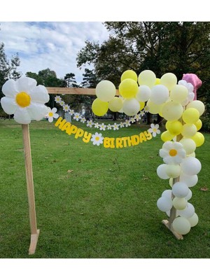 Best Parti Papatya Folyo Balon, Happy Bırthday Eva Banner Ve  Latex Balon Seti