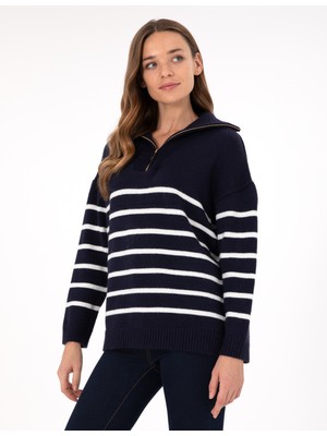 Pierre Cardin Kadın Lacivert Comfort Fit Kazak 50300089-VR033