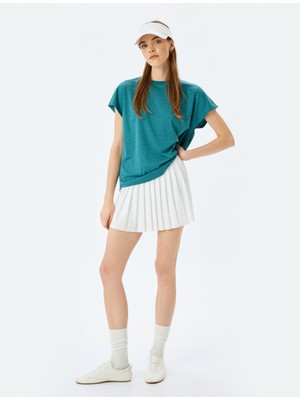 Koton Bisiklet Yaka Kısa Kollu Oversize Spor Tişört