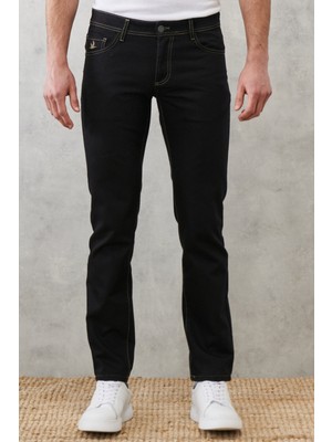 ALTINYILDIZ CLASSICS Erkek Siyah Slim Fit Dar Kesim Denim Jean Kot Pantolon