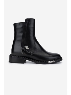 Valmenti Kadın  Deri Siyah Deri Düz Bot 33 7530 Bn Bot SK24-25 Sıyah Dr