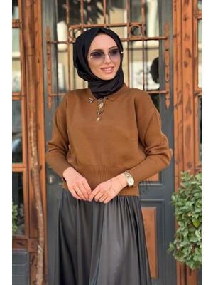 Yeşim Özcan Triko Bluz 124K16005 Taba