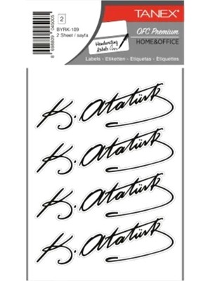 Tanex Atatürk Imza-1 Sticker 2 Sayfa BYRK-109 - 3 Adet