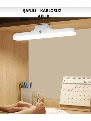 USB Şarjlı Mıknatıslı LED Aplik 3W  3 Renk -Dokunmatik 2700K-4000K-6500K