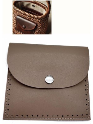 Angel Çanta Aksesuar 14 X 12.5 Cm Cm Vizon Renk  Çıtçıtlı Suni Deri Cep