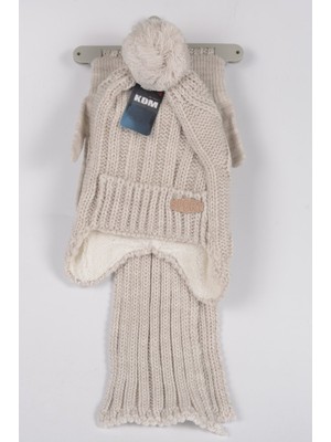 mercantoptan 8-12  Yaş 3'lu Cocuk Atkı Bere Eldiven Set