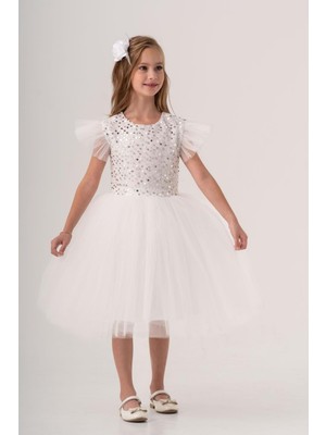Tüllü Kız Çocuk Kpl Elbise MNK0526