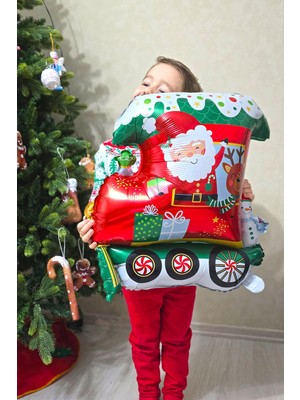 Pekshop Yılbaşı Treni Folyo Balon Sevimli Yılbaşı Balonu