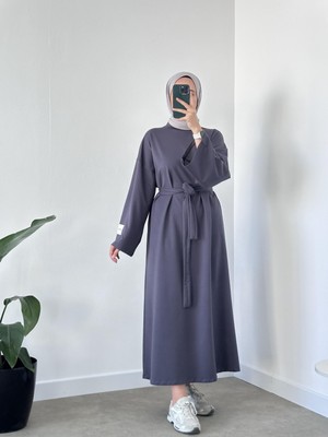 Chul  Oversize Basıc Elbise- Füme