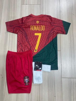 Yenteks Portekiz Ronaldo 2023-24 Sezon Kırmızı Şortlu 4'lü Çocuk Forma Takım