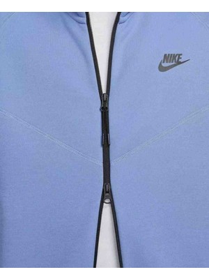 Nike Tech Fleece Windrunner Tam Fermuarlı Kapüşonlu Mavi FB7921 450