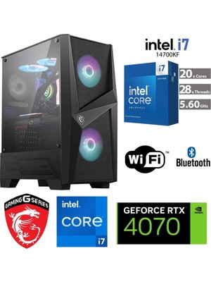 Msı Ddr5 Gaming Pc / 12 GB RTX4070 / I7 14700KF (I7 14.nesil) / 64 GB Ddr5 6000 Mhz Ram / 2 Tb M.2 SSD / Sıvı Soğutmalı / WİN11 Pro