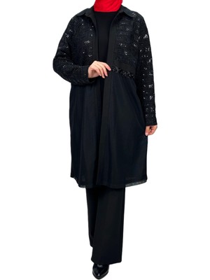 ottomanwear.com Büyük Beden Ceket Bluz Ikili Takım Siyah OTW61575