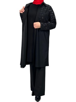 ottomanwear.com Büyük Beden Ceket Bluz Ikili Takım Siyah OTW61575