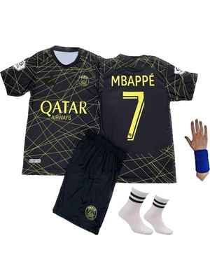 Yenteks 22/23 Sezon Mbappe Psg Gold-Siyah Çocuk Forma Takımı