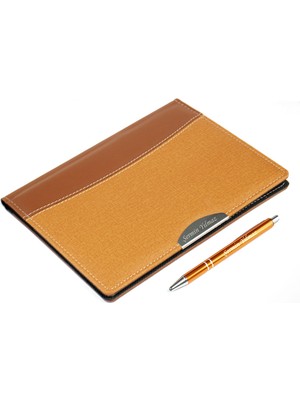 Hediye Shopping Hediye Shop Kişiye Özel Taba Rengi Termoderi Bloknot ve Kalem Seti