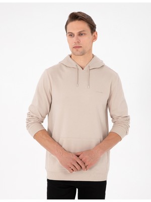 Pierre Cardin Erkek Taş Regular Fit Kapüşonlu İçi Polarlı Sweatshirt 50298987-VR049