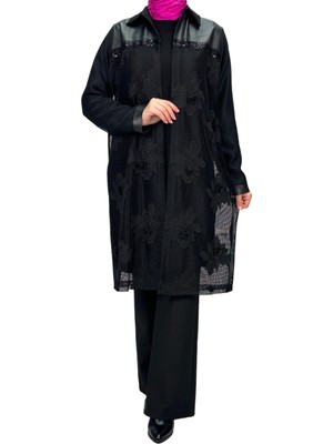 ottomanwear.com Büyük Beden Ceket Bluz Takım Siyah OTW61548