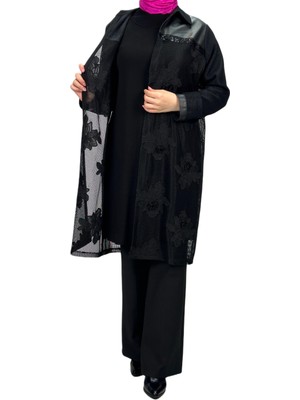 ottomanwear.com Büyük Beden Ceket Bluz Takım Siyah OTW61548