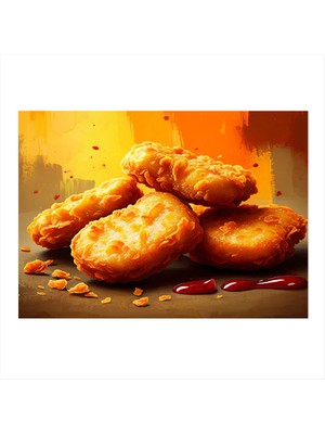 Kızarmış Nugget Tabağı Art Mdf Poster 18CM x 27CM