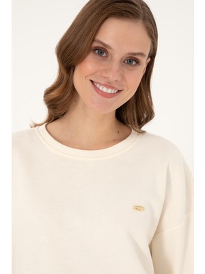 U.S. Polo Assn. Kadın Krem Sweatshirt 50299007-VR071