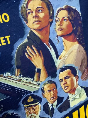 Yaya Design Co Titanic Film Posteri Desenli Dijital Baskılı Kırlent Kılıfı ve Yastık