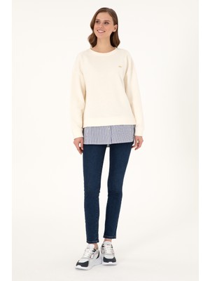 U.S. Polo Assn. Kadın Krem Sweatshirt 50299007-VR071