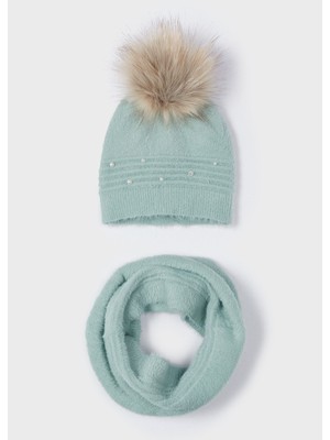 Kız Çocuk Şapka ve Atkı Seti Yeşil