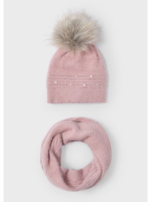 Kız Çocuk Şapka ve Atkı Seti Pembe