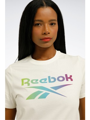 Reebok Gradıent Graphıc Tee Ekru Kadın Kısa Kol T-Shirt