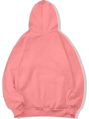 BRZ Collection Unisex Oversize Heart Hoodie Pembe