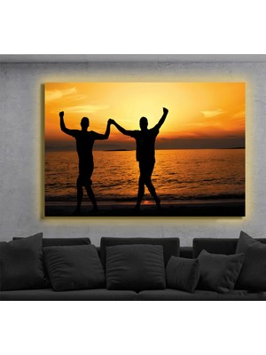 Marsilyan LED Işıklı Kanvas Tablo, 3D Dekoratif Baskılı Tablo Yapay Zeka Destekli Modern Tasarımlar 378