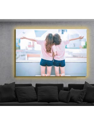 Marsilyan LED Işıklı Kanvas Tablo, 3D Dekoratif Baskılı Tablo Yapay Zeka Destekli Modern Tasarımlar 398