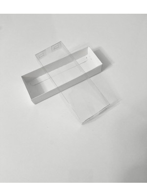 6 x 16 x 2,5 cm Asetat Kapaklı Beyaz Hediyelik Kutu 100 Adet