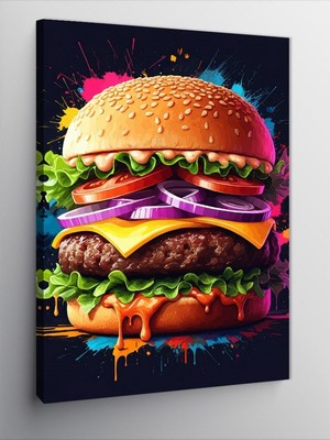 Tablomega Kanvas Tablo Büyük Burger Keyfi
