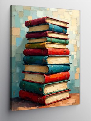 Tablomega Kanvas Tablo Eski Kitap Kulesi