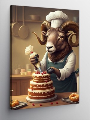 Tablomega Kanvas Tablo Pasta Yapan Koç Figürü
