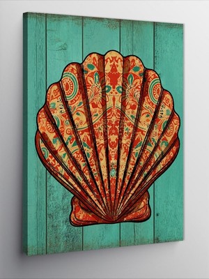 Kanvas Tablo Ahşap Kabuklu Deniz Kabuğu