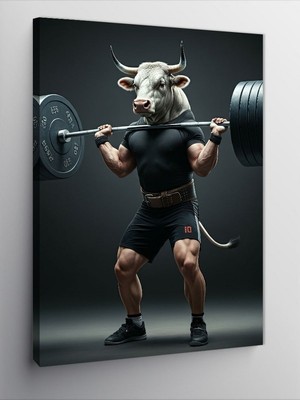 Tablomega Kanvas Tablo Kaslı Boğa Gücü