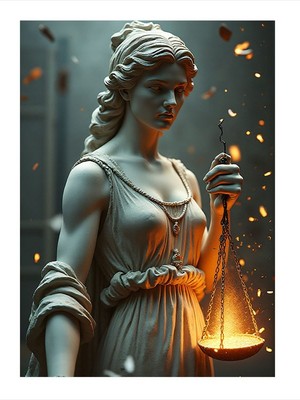 Tablomega Adalet Heykeli Art Mdf Tablo 25CMX 35CM