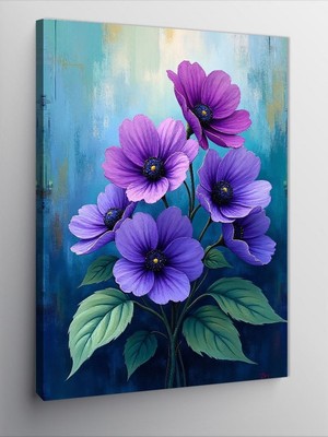 Tablomega Kanvas Tablo Mor Menekşe Demeti