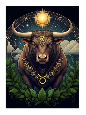 Tablomega Astrolojik Boğa Portresi Mdf Tablo 18CM x 27CM