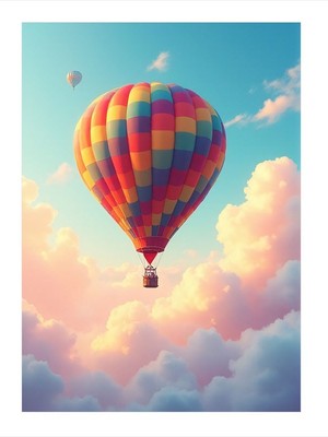 Tablomega Gökyüzünde Balon Mdf Tablo 35CM X50CM