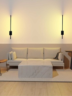 Tekno Trust 2 Adet Pilli Kılıç Aplik Gece Lambası 2 Adet (70 Cm) (Mat Siyah- Günışığı)