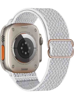 Apple Watch Seri 10 9 8 7 6 Se 5 4 3 2 1 Ultra 1/2 (42-44-45-46-49) mm Uyumlu Elastik Ayarlanabilir Kayış